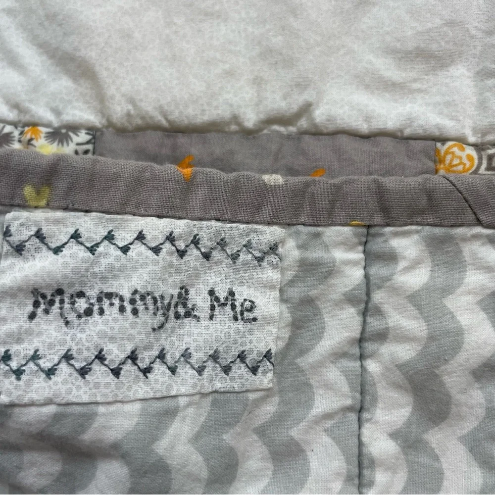 Handmade Quilt Elephants Mama Baby Patchwork Nursery Blanket 48x28
